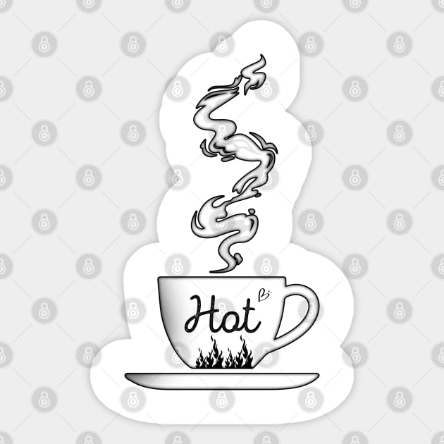 Perfect Funny coffee cup, coffee lovers gift, coffee gift, coffee cozy, birthday, cafeteria’s stickers, fashion Design, restaurants and laptop stickers, lovely coffee cup with fire and hot word inside Sticker by PowerD